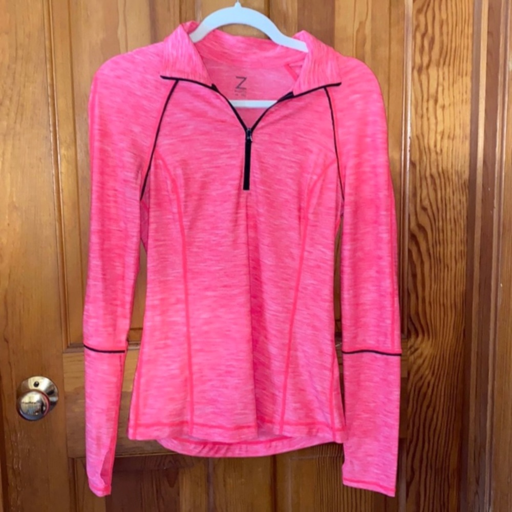 5/$25 🎆 EUC Z by Zella Pink/Coral Quarter Zip Workout Jacket, Size XS